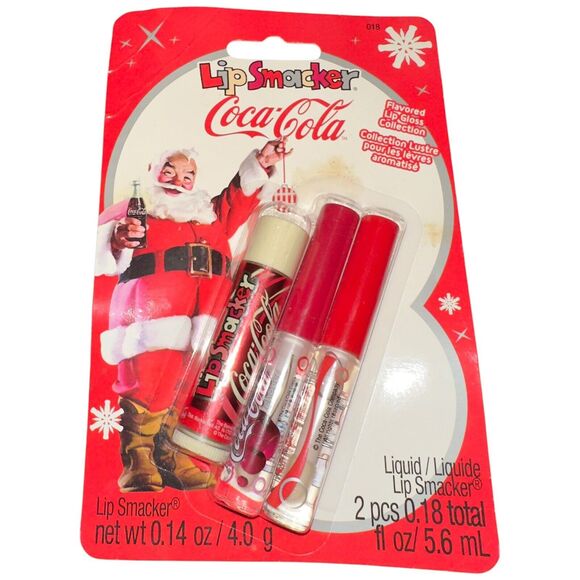 Vintage Bonnie Bell Lip Smackers Vanilla Coca Cola Christmas Set 2009 New - Picture 1 of 16